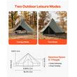 Cort iurta 4 sezoane Glamping, Diametru 5 m, pana la 7 persoane, Orificiu cos soba, panza respirabila