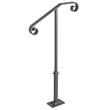 Balustrada fier forjat, 1-2 trepte Vivatechnix, Inaltime 98.6 cm, lungime 53.3 cm, Gri mat