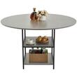 Masa rotunda de bucatarie Vivatechnix MDF/Otel, 1200x1200x750 mm, Gri, 2-4 persoane