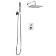 Set de dus, Montaj incastrat, Inox, Argintiu, Cap dus patrat 25 cm, Dimensiune 530 x 250 x 135 mm