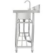 Chiuveta comerciala Inox, 1 x cuva pe stanga, Baterie inclusa, Protectie anti-stropire, capacitate cuva 430 x 330 x 220 mm, 5 Locasuri pentru ustensile
