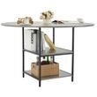 Masa rotunda de bucatarie Vivatechnix MDF/Otel, 1200x1200x750 mm, Gri, 2-4 persoane