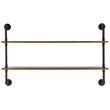 Raft metalic cu 2 x polite incluse din lemn, Vivatechnix Industrial, 1245 x 260 x 775 mm