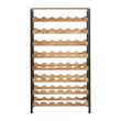 Raft pentru 48 de sticle de vin, Metal/Lemn pin, Negru/Maro, 660 x 235 x 1190 mm