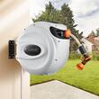 Furtun pentru gradina 1/2", retractabil, Lungime 40 m, 3 straturi, 14 Bar, mobil 180°, montaj pe perete, Pistol pulverizare