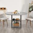 Masa rotunda de bucatarie Vivatechnix MDF/Otel, 1200x1200x750 mm, Gri, 2-4 persoane
