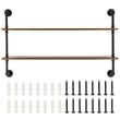 Raft metalic cu 2 x polite incluse din lemn, Vivatechnix Industrial, 1245 x 260 x 775 mm