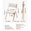 Set 4 scaune pliabile, Lemn natural, Tapitate, Burete, Maro deschis/Bej, max 180 kg, dimensiuni extins 575 x 480 x 800 mm