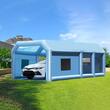 Cabina de vopsit gonflabila, dimensiune 8.5 x 4.8 x 3.3 m, 2 x suflanta 750/950 W, Impermeabila, PVC, sistem filtrare