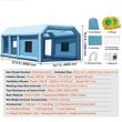 Cabina de vopsit gonflabila, dimensiune 8.5 x 4.8 x 3.3 m, 2 x suflanta 750/950 W, Impermeabila, PVC, sistem filtrare