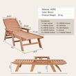 Sezlong cu spatar reglabil, Suport pahar, Maro, 1850 x 725 x 930 mm, material HDPE, WaterProof