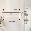 Raft metalic cu 2 x polite incluse din lemn, Vivatechnix Industrial, 1245 x 260 x 775 mm