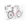 Bicicleta de oras, Roti 26 inch, 2 x frane V-Brake, Cos cumparaturi, max 150 kg, Otel, mansoane maner piele, 7 viteze Shimano, Roz