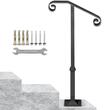 Balustrada fier forjat, 1-2 trepte Vivatechnix, Inaltime 98.6 cm, lungime 53.3 cm, Gri mat