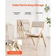 Set 4 scaune pliabile, Lemn natural, Tapitate, Burete, Maro deschis/Bej, max 180 kg, dimensiuni extins 575 x 480 x 800 mm