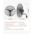 Ventilator oscilant de perete, Functie pulverizare, IP44, Industrial, diametru 760 mm, Metal, 115 W, 3 viteze