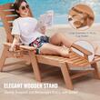 Sezlong cu spatar reglabil, Suport pahar, Maro, 1850 x 725 x 930 mm, material HDPE, WaterProof