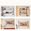 Raft metalic cu 2 x polite incluse din lemn, Vivatechnix Industrial, 1245 x 260 x 775 mm