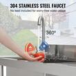 Chiuveta comerciala Inox, 1 x cuva pe stanga, Baterie inclusa, Protectie anti-stropire, capacitate cuva 430 x 330 x 220 mm, 5 Locasuri pentru ustensile