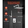 Set de dus, Montaj incastrat, Inox, Argintiu, Cap dus patrat 25 cm, Dimensiune 530 x 250 x 135 mm