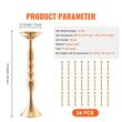 Set 24 vaze pentru evenimente/nunti, Auriu, Inaltime 50 cm, Otel carbon