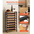 Raft pentru 48 de sticle de vin, Metal/Lemn pin, Negru/Maro, 660 x 235 x 1190 mm