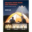 Lampa de lucru cu acumulator si trepied detasabil, 6 Ah, Luminozitate 2200 lm, 3000K-6500K, inaltime reglabila, unghiuri multiple
