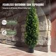 Set 2 plante artificiale Cedru, Inaltime 121.9 cm, Verde, PE si Otel carbon, protectie UV