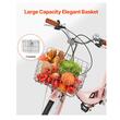 Bicicleta de oras, Roti 26 inch, 2 x frane V-Brake, Cos cumparaturi, max 150 kg, Otel, mansoane maner piele, 7 viteze Shimano, Roz