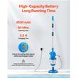 Aspirator portabil cu acumulator pentru piscine/jacuzzi, 3 tije de extensie 142 cm, 100 l/min, Baterie 4.5 Ah