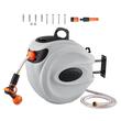 Furtun pentru gradina 1/2", retractabil, Lungime 40 m, 3 straturi, 14 Bar, mobil 180°, montaj pe perete, Pistol pulverizare