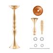 Set 24 vaze pentru evenimente/nunti, Auriu, Inaltime 50 cm, Otel carbon