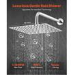Set de dus, Montaj incastrat, Inox, Argintiu, Cap dus patrat 25 cm, Dimensiune 530 x 250 x 135 mm
