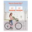 Bicicleta de oras, Roti 26 inch, 2 x frane V-Brake, Cos cumparaturi, max 150 kg, Otel, mansoane maner piele, 7 viteze Shimano, Roz