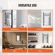 Uscator electric pentru prosoape, Inox, fixare perete, IPX5, 800 x 500 x 102 mm, 8 elementi, temporizator, LCD, Negru