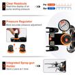 Set Aerograf multifunctional cu compresor, 3 x pistoale duza 0.2, 0.3, 0.8 mm, 18-23 l/min, 3-4 Bar, 47 dB, 120 W