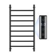 Uscator electric pentru prosoape, Inox, fixare perete, IPX5, 800 x 500 x 102 mm, 8 elementi, temporizator, LCD, Negru