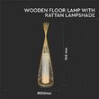 Lampa de podea Rattan, E27, Inaltime 1m, max 60W