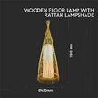 Lampa de podea Rattan, E27, Inaltime 1.5 m, max 60W