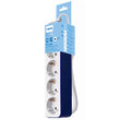 Prelungitor cu 4 prize Philips Led, comutator bipolar, lungime 1.5 m, protectie copii