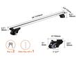 Set 2 bare transversale portbagaj, Aluminiu, 2 x chei antifurt, pentru bare longitudinale, max 90 kg, 137 cm