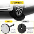 Set 4 stalpi delimitare, Banda retractabila in 4 directii, Inox, Negru, Inaltime 90 cm, Heavy Duty