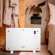 Convector electric sticla, Ecran LCD touch-screen, Telecomanda, 3 trepte de putere 750 / 1500 W, dimensiune 50 x 69.5 x 19.5 cm 