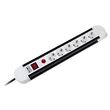 Prelungitor cu 6 locasuri si intrerupator, Schuko, lungime 3 m, Protectie la Supratensiune, max 3500W, 16A