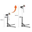 Suport pliabil service bicicleta, Rotativ, max 30 kg, Reglabil inaltime 1020-1600 mm, tava magnetica, Aluminiu