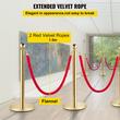 Set 4 stalpi delimitare, Franghie rosie 1.5 m, Inox, Auriu, Inaltime 96 cm, Heavy Duty