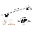Set 2 bare transversale portbagaj, Aluminiu, 2 x chei antifurt, pentru bare longitudinale, max 90 kg, 123 cm