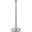 Set 4 stalpi delimitare, Franghie rosie catifea 1.5 m, Inox, Argintiu, Inaltime 96 cm, Heavy Duty
