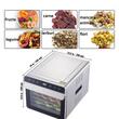 Deshidrator fructe si legume, Inox, 700 W, 6 tavi, Temperatura reglabila, Panou digital, Temporizator