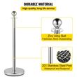 Set 8 stalpi delimitare, Franghie rosie catifea 1.5 m, Inox, Argintiu, Inaltime 90 cm, Heavy Duty
